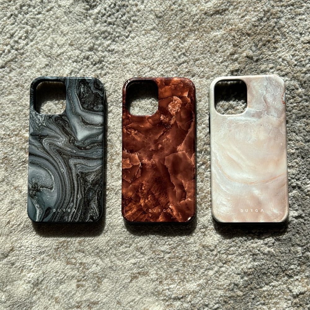 3 BURGA official iPhone 12 Pro phone cases (all 3 included)